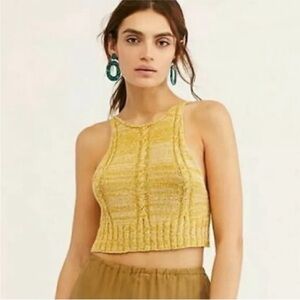 Free People Yellow Knit Camisole